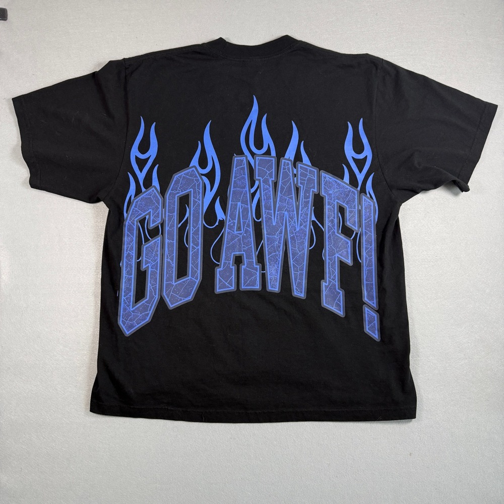 Y2K Shaka Wear Graphic Tee Mens XL Black Blue‎ Flame Racing Streetwear Skater